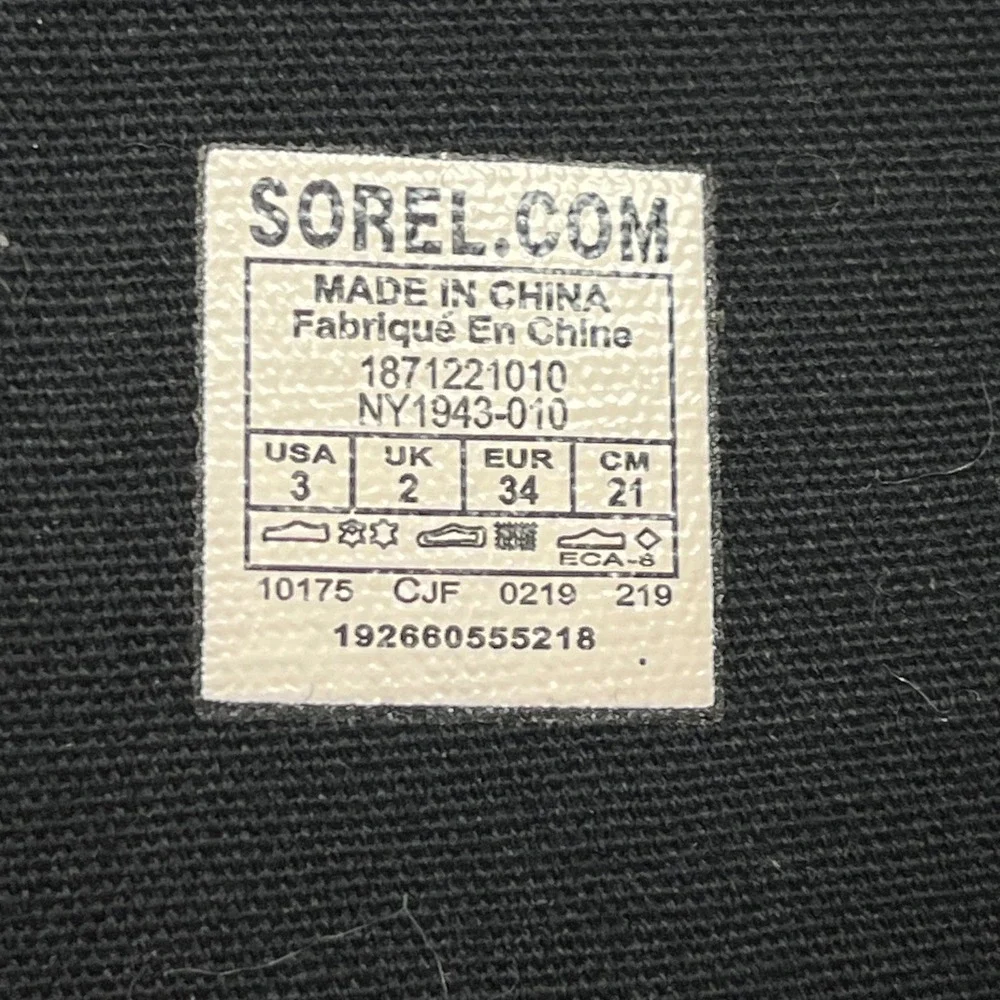 Sorel Gorpcore Emelie Tall Waterproof Boot Kids 3 Black Leather Suede NY1943-010